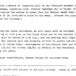 Announcements, 1971-03-08. ...