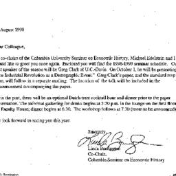Correspondence, 1999-08-14....