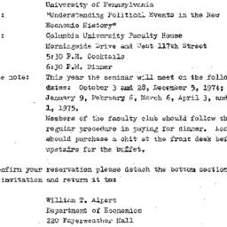 Announcements, 1974-10-03. ...