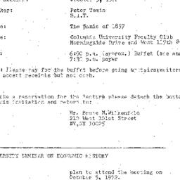 Announcements, 1972-10-05. ...