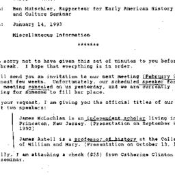 Correspondence, 1993-01-14....