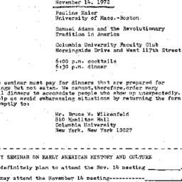 Announcements, 1972-11-14. ...