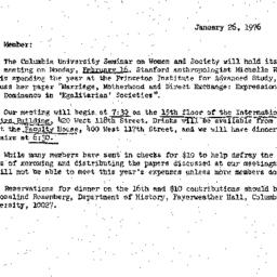 Announcements, 1976-01-26. ...