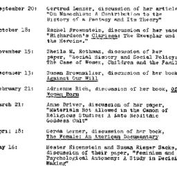 Schedules, Women and Societ...