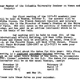 Announcements, 1979-09-18. ...