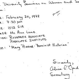Announcements, 1978-01-23. ...