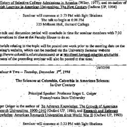 Announcements, 1998-10-12. ...
