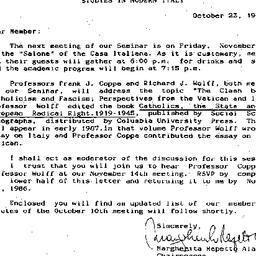 Announcements, 1986-10-23. ...