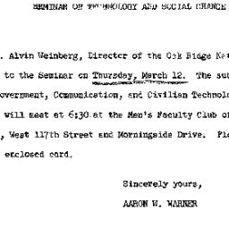Announcements, 1964-03-12. ...