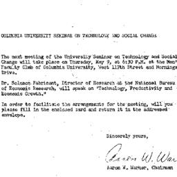 Announcements, 1963-05-09. ...