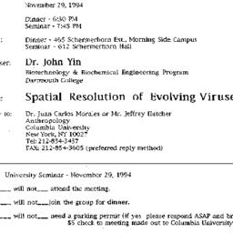 Announcements, 1994-11-29. ...