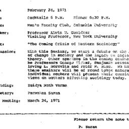 Announcements, 1971-02-24. ...