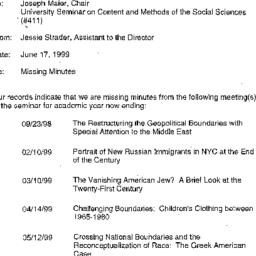Handouts, 1999-06-17. Conte...
