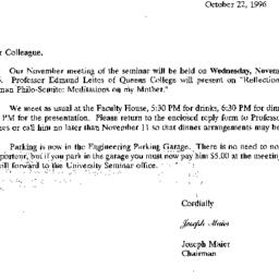 Correspondence, 1996-10-22....