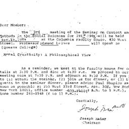 Announcements, 1984-10-09. ...