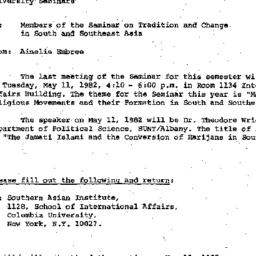 Announcements, 1981-05-11. ...