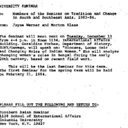 Announcements, 1983-12-13. ...