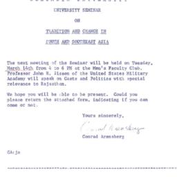 Announcements, 1967-03-14. ...