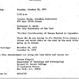Announcements, 1975-10-28. ...