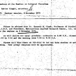 Announcements, 1973-10-25. ...