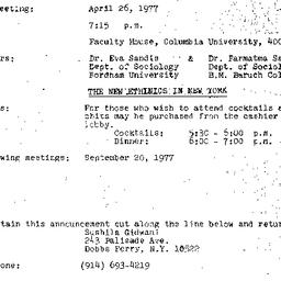 Announcements, 1977-04-26. ...
