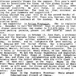 Announcements, 1992-09-13. ...