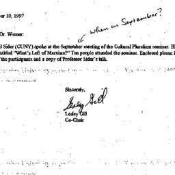 Correspondence, 1997-10-10....