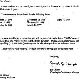Correspondence, 1999-07-15....