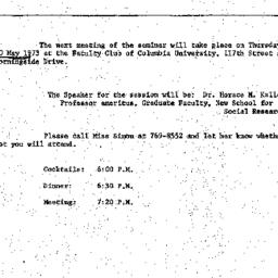 Announcements, 1973-04-30. ...