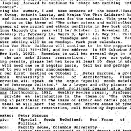 Announcements, 1991-09-13. ...