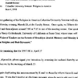 Announcements, 1998-03-23. ...