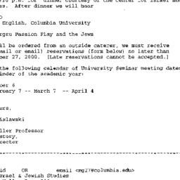 Announcements, 2000-11-01. ...
