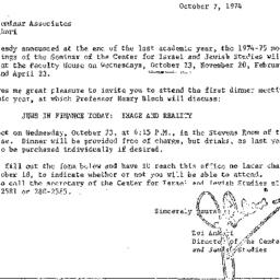 Announcements, 1974-10-07. ...