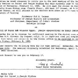 Announcements, 1985-01-21. ...