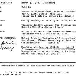 Announcements, 1980-03-20. ...