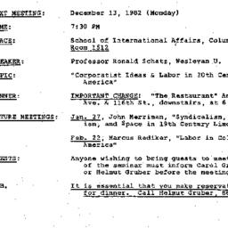 Announcements, 1982-12-13. ...