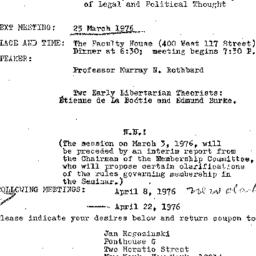 Announcements, 1976-03-25. ...