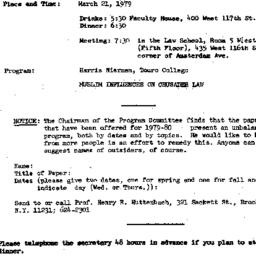 Announcements, 1979-03-21. ...