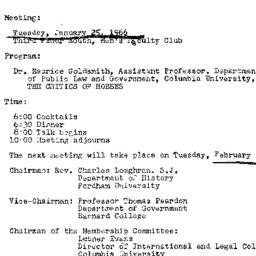 Announcements, 1966-01-25. ...