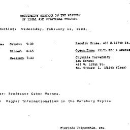 Announcements, 1983-02-16. ...