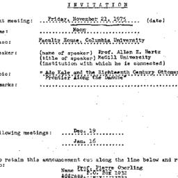 Announcements, 1975-11-21. ...