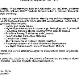 Minutes, 1993-09-29. Higher...