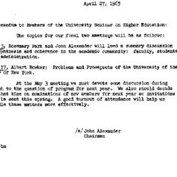 Announcements, 1965-04-27. ...