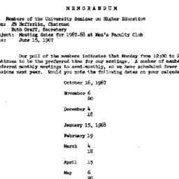 Announcements, 1968-06-15. ...