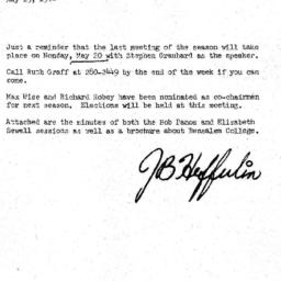 Announcements, 1968-05-13. ...