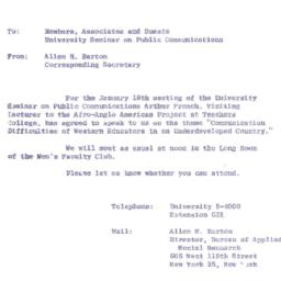 Announcements, 1963-01-18. ...