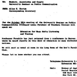 Announcements, 1962-10-26. ...