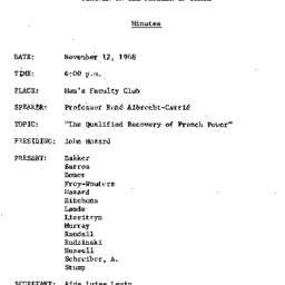 Minutes, 1968-11-12. The Pr...