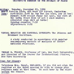 Announcements, 1969-10-20. ...