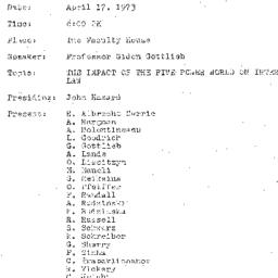 Minutes, 1973-04-17. The Pr...